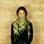 Kufiya - green-olive green-grey - beige - Shemagh - Arafat scarf