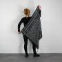 Kufiya - Stars large & small black - grey - Shemagh - Arafat scarf