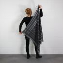 Kufiya - Stars large & small grey - black - Shemagh - Arafat scarf