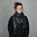 Kufiya - Stars large & small grey - black - Shemagh - Arafat scarf
