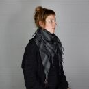 Kufiya - Stars large & small grey - black - Shemagh - Arafat scarf