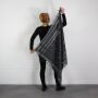 Kufiya - Stars large & small grey - black - Shemagh - Arafat scarf
