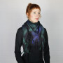 Palituch - schwarz - Tie dye-Batik-bunt 02 - Kufiya PLO Tuch