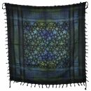Palituch - Sterne groß & klein schwarz - Tie dye-Batik-bunt 02 - Kufiya PLO Tuch