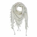 Cotton scarf fine & tightly woven - white - with...