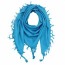 Cotton scarf fine & tightly woven - turquoise - with...