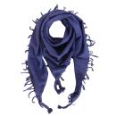 Baumwolltuch fein & dicht gewebt - blau - mit Fransen...