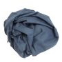 Cotton scarf fine & tightly woven - grey blue - with fringes - squared kerchief