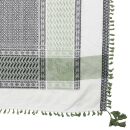 Stylishly detailed scarf with Kufiya style - Pattern 1 - nature - green - olive