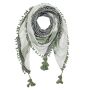 Stylishly detailed scarf with Kufiya style - Pattern 1 - nature - green - olive