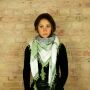 Stylishly detailed scarf with Kufiya style - Pattern 1 - nature - green - olive