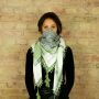 Stylishly detailed scarf with Kufiya style - Pattern 1 - nature - green - olive