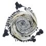 Stylishly detailed scarf with Kufiya style - Pattern 3 - white - grey