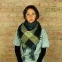 Stylishly detailed scarf with Kufiya style - Pattern 3 - black - grey