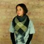 Stylishly detailed scarf with Kufiya style - Pattern 3 - black - grey