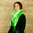 Kufiya - green-luminous green - white - Shemagh - Arafat scarf