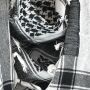 Kufiya - white - black - Shemagh - Arafat scarf