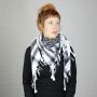 Kufiya - white - black - Shemagh - Arafat scarf