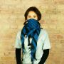 Kufiya - black - blue - Shemagh - Arafat scarf