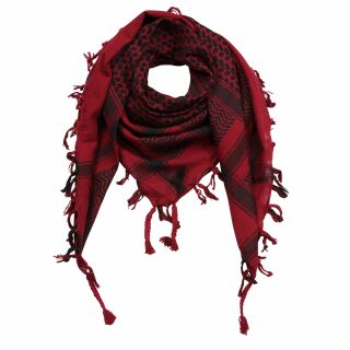 Kufiya - red-bordeaux - black - Shemagh - Arafat scarf