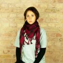 Kufiya - red-bordeaux - black - Shemagh - Arafat scarf