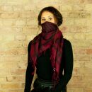 Kufiya - red-bordeaux - black - Shemagh - Arafat scarf