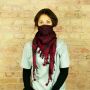 Kufiya - red-bordeaux - black - Shemagh - Arafat scarf