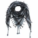 Kufiya - grey-blue light - black - Shemagh - Arafat scarf