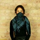 Kufiya - grey-blue dark - black - Shemagh - Arafat scarf