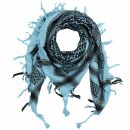 Kufiya - blue-light blue - black - Shemagh - Arafat scarf