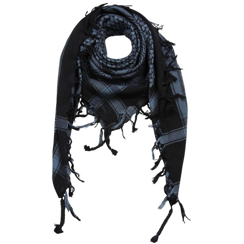 blue and black scarf