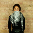 Kufiya - grey - white - Shemagh - Arafat scarf