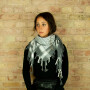 Kufiya - grey - white - Shemagh - Arafat scarf