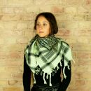 Kufiya - green-mint green - black - Shemagh - Arafat scarf