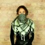 Kufiya - green-mint green - black - Shemagh - Arafat scarf