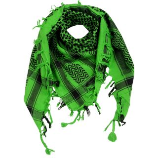 Kufiya - pure green - black - Shemagh - Arafat scarf