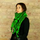Kufiya - pure green - black - Shemagh - Arafat scarf