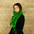 Kufiya - pure green - black - Shemagh - Arafat scarf