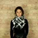 Kufiya - camouflage pixels - black - white - Shemagh - Arafat scarf