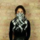 Kufiya - camouflage pixels - black - white - Shemagh - Arafat scarf