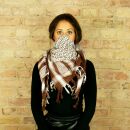 Kufiya - brown - white - Shemagh - Arafat scarf