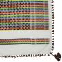 Palituch premium weiß - rainbow stripes - Fransen & Toddeln multicolor - Kufiya PLO Tuch