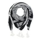 Kufiya Desert premium - black - white - fringes and...