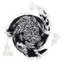 Kufiya Desert premium - black - white - fringes and...