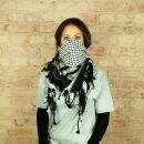 Kufiya Desert - black - white - Shemagh - Arafat scarf