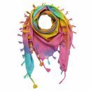 Cotton scarf fine & tightly woven - Rainbow Spiral -...
