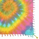 Baumwolltuch fein & dicht gewebt - Rainbow Spiral - mit Fransen - quadratisches Tuch