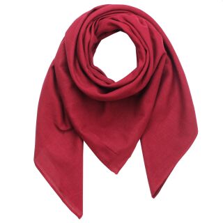 Cotton scarf fine & tightly woven - bordeaux - squared kerchief
