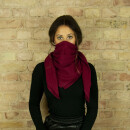 Cotton scarf fine & tightly woven - bordeaux - squared kerchief