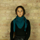 Cotton scarf fine & tightly woven - petrol - squared kerchief